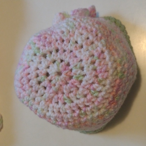 NEW Hand Crafted Baby Blanket Hat Booties Set Bundle Handmade Crochet Knit - Picture 9 of 16